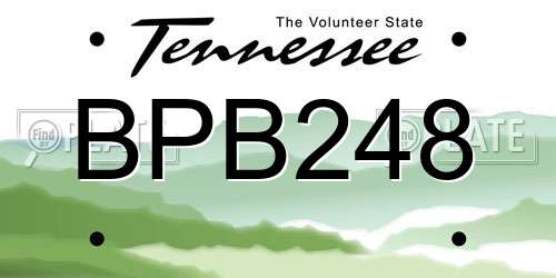 BPB248 Tennessee License Plate