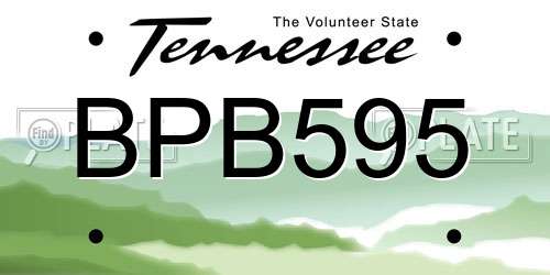 BPB595 Tennessee License Plate