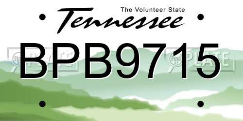 BPB9715 Tennessee License Plate