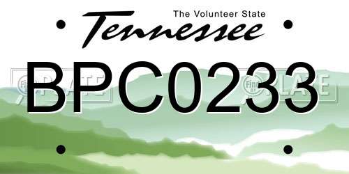 BPC0233 Tennessee License Plate