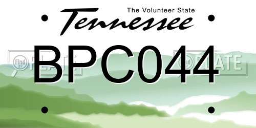BPC044 Tennessee License Plate