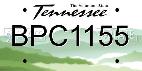 BPC1155 Tennessee License Plate