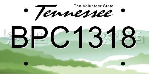 BPC1318 Tennessee License Plate