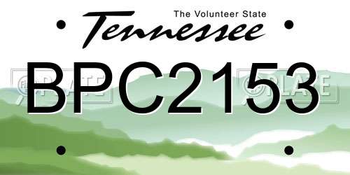 BPC2153 Tennessee License Plate