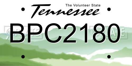 BPC2180 Tennessee License Plate