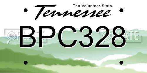 BPC328 Tennessee License Plate