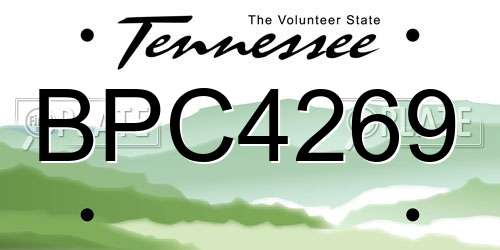 BPC4269 Tennessee License Plate