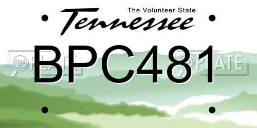 BPC481 Tennessee License Plate