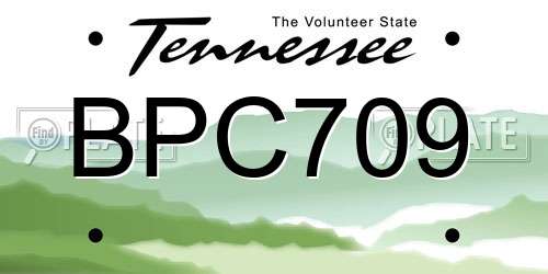 BPC709 Tennessee License Plate