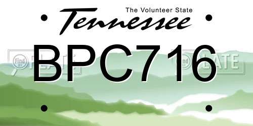 BPC716 Tennessee License Plate