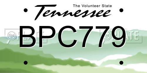 BPC779 Tennessee License Plate