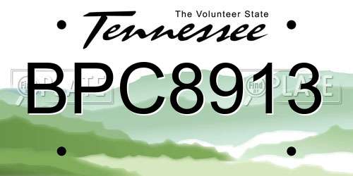 BPC8913 Tennessee License Plate