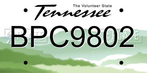 BPC9802 Tennessee License Plate