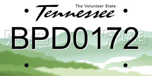 BPD0172 Tennessee License Plate