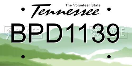 BPD1139 Tennessee License Plate