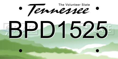 BPD1525 Tennessee License Plate