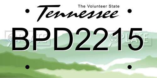 BPD2215 Tennessee License Plate
