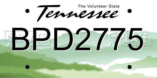 BPD2775 Tennessee License Plate