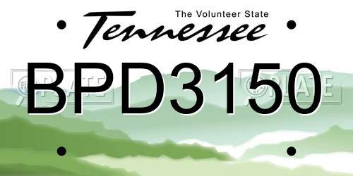 BPD3150 Tennessee License Plate
