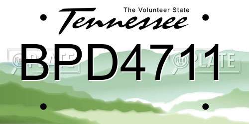 BPD4711 Tennessee License Plate