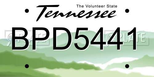 BPD5441 Tennessee License Plate