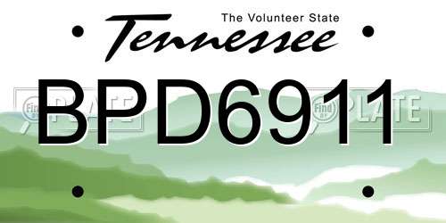 BPD6911 Tennessee License Plate