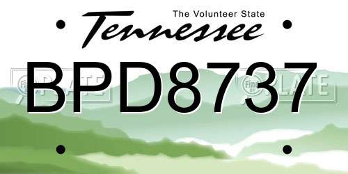 BPD8737 Tennessee License Plate