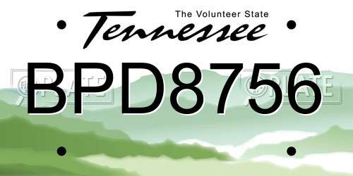 BPD8756 Tennessee License Plate