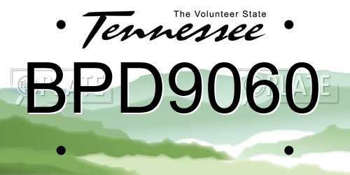 BPD9060 Tennessee License Plate