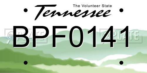BPF0141 Tennessee License Plate