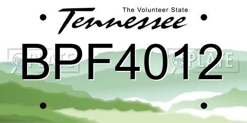 BPF4012 Tennessee License Plate