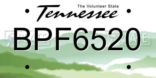 BPF6520 Tennessee License Plate