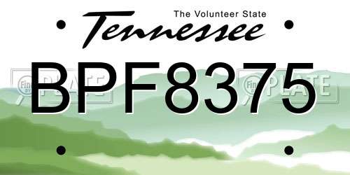 BPF8375 Tennessee License Plate
