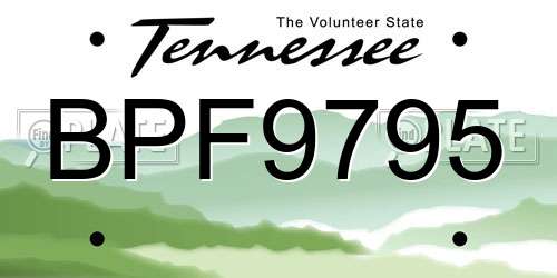 BPF9795 Tennessee License Plate