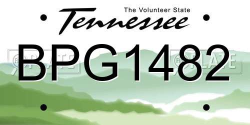 BPG1482 Tennessee License Plate
