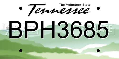 BPH3685 Tennessee License Plate