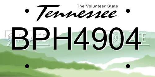BPH4904 Tennessee License Plate