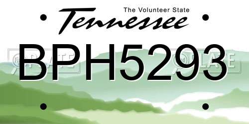 BPH5293 Tennessee License Plate