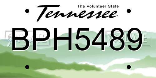 BPH5489 Tennessee License Plate