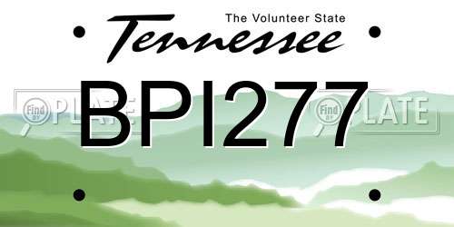 BPI277 Tennessee License Plate