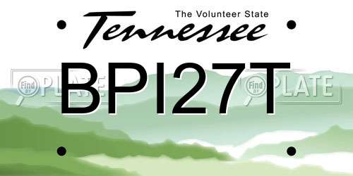 BPI27T Tennessee License Plate