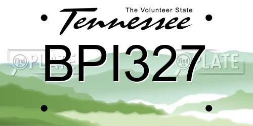 BPI327 Tennessee License Plate