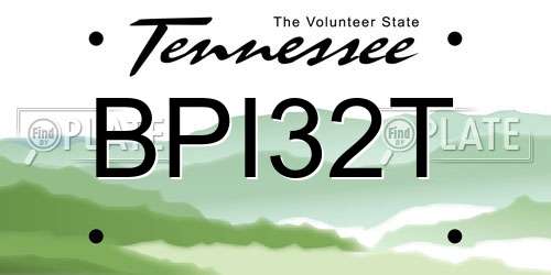 BPI32T Tennessee License Plate