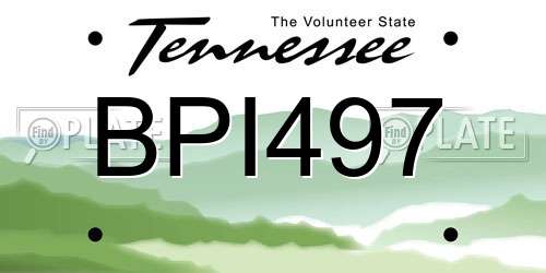 BPI497 Tennessee License Plate