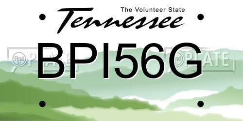 BPI56G Tennessee License Plate