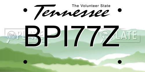 BPI77Z Tennessee License Plate