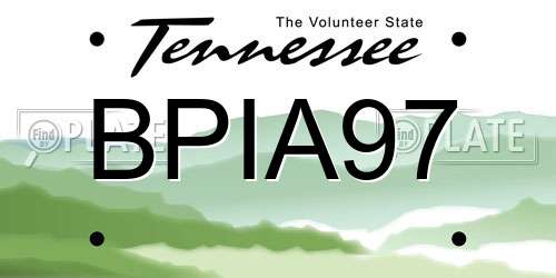 BPIA97 Tennessee License Plate