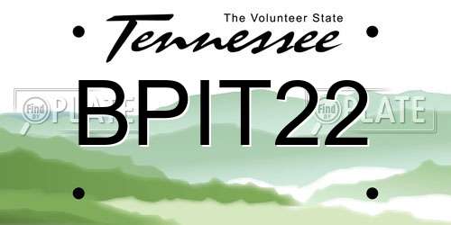BPIT22 Tennessee License Plate