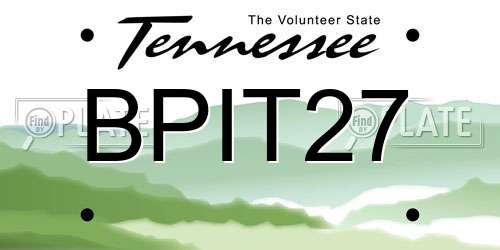 BPIT27 Tennessee License Plate