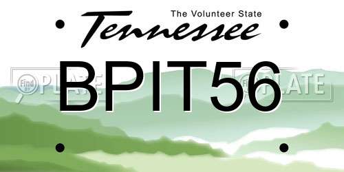 BPIT56 Tennessee License Plate